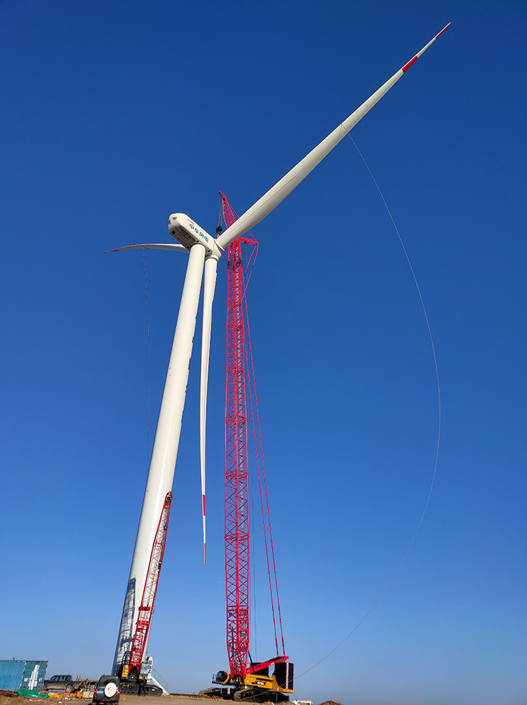 華能天鎮(zhèn)天臺山98MW風電項目風電機組吊裝工程